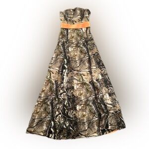 Mossy Oak Camouflage Gown with Orange Accent